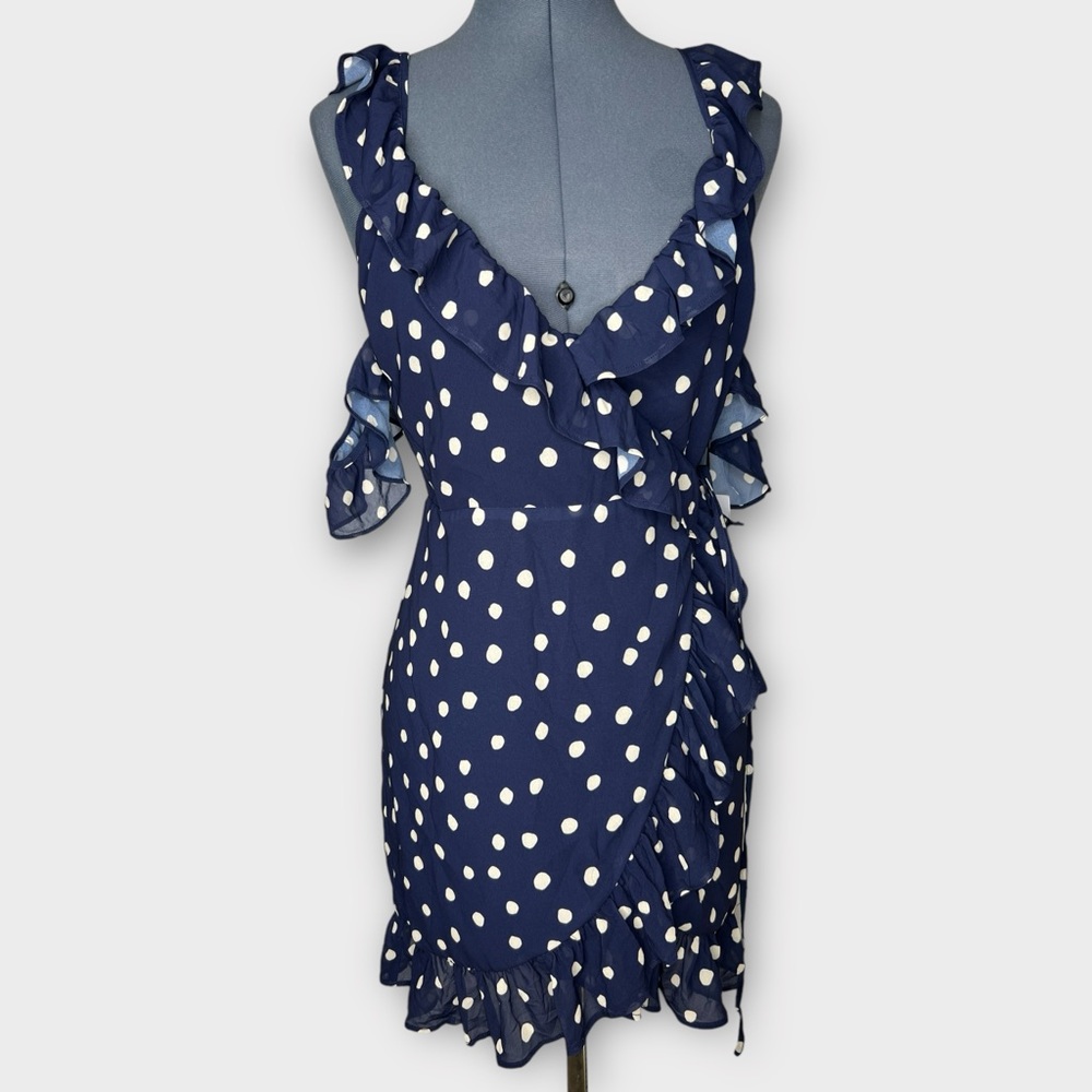 NWT Revolve LPA Polka Dot Wrap Ruffle Dress